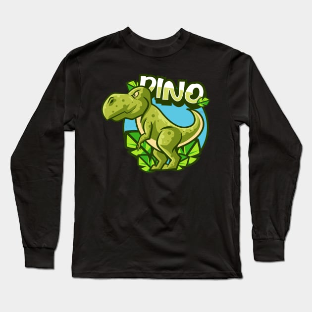 Cute Dino Long Sleeve T-Shirt by Harrisaputra